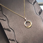 ??MIRA?¡¥TRINITY SILVER GOLD PINK GOLD NECKLACE