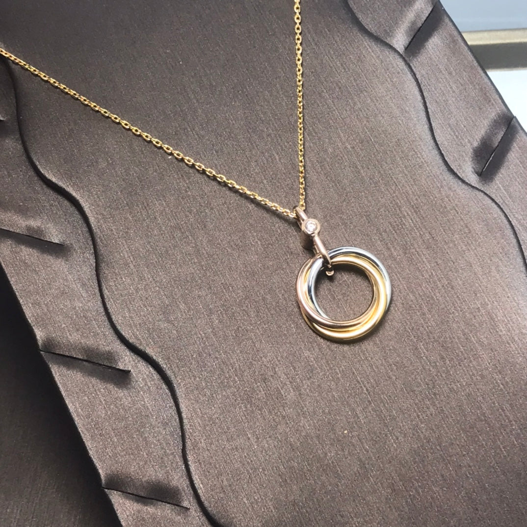 ??MIRA?¡¥TRINITY SILVER GOLD PINK GOLD NECKLACE