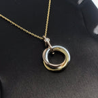 ??MIRA?¡¥TRINITY SILVER GOLD PINK GOLD NECKLACE