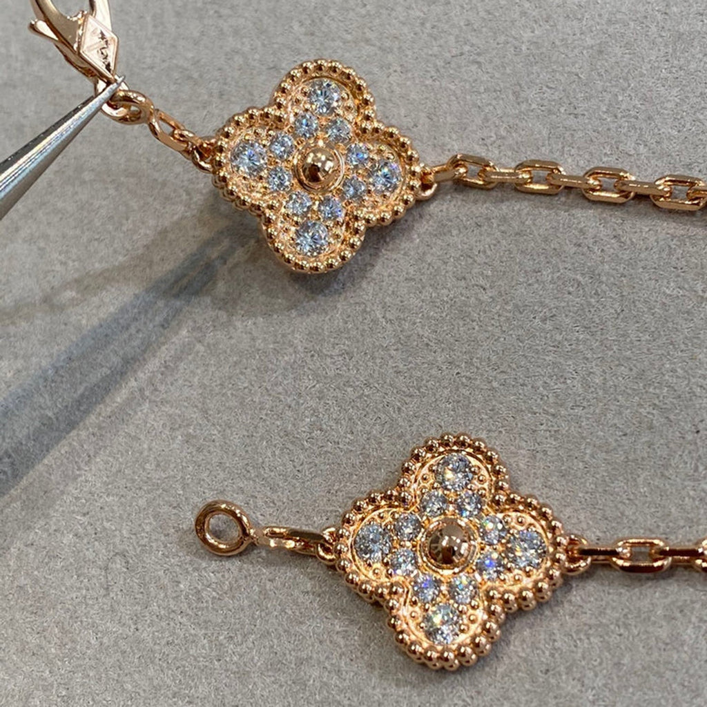 [MIRA] New  CLOVER 5 MOTIF FULL DIAMOND BRACELET COLLECTION
