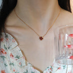 ??MIRA?¡¥SUN PEDANT PINK GOLD 1 DIAMOND NECKLACE