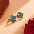 ??MIRA?¡¥CLOVER MEDIUM 1 MOTIFS MALACHITE  EARRINGS