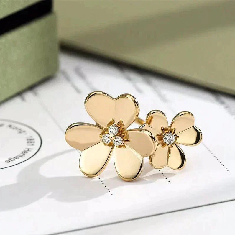 ??MIRA?¡¥CLOVER COMOS GOLD DIAMOND RING