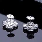??MIRA?¡¥CLOVER 1 MOTIFS DIAMOND STUD EARRINGS SILVER