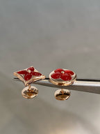 ??MIRA?¡¥STAR AND SUN PINK GOLD CARNELIAN STUD EARRINGS