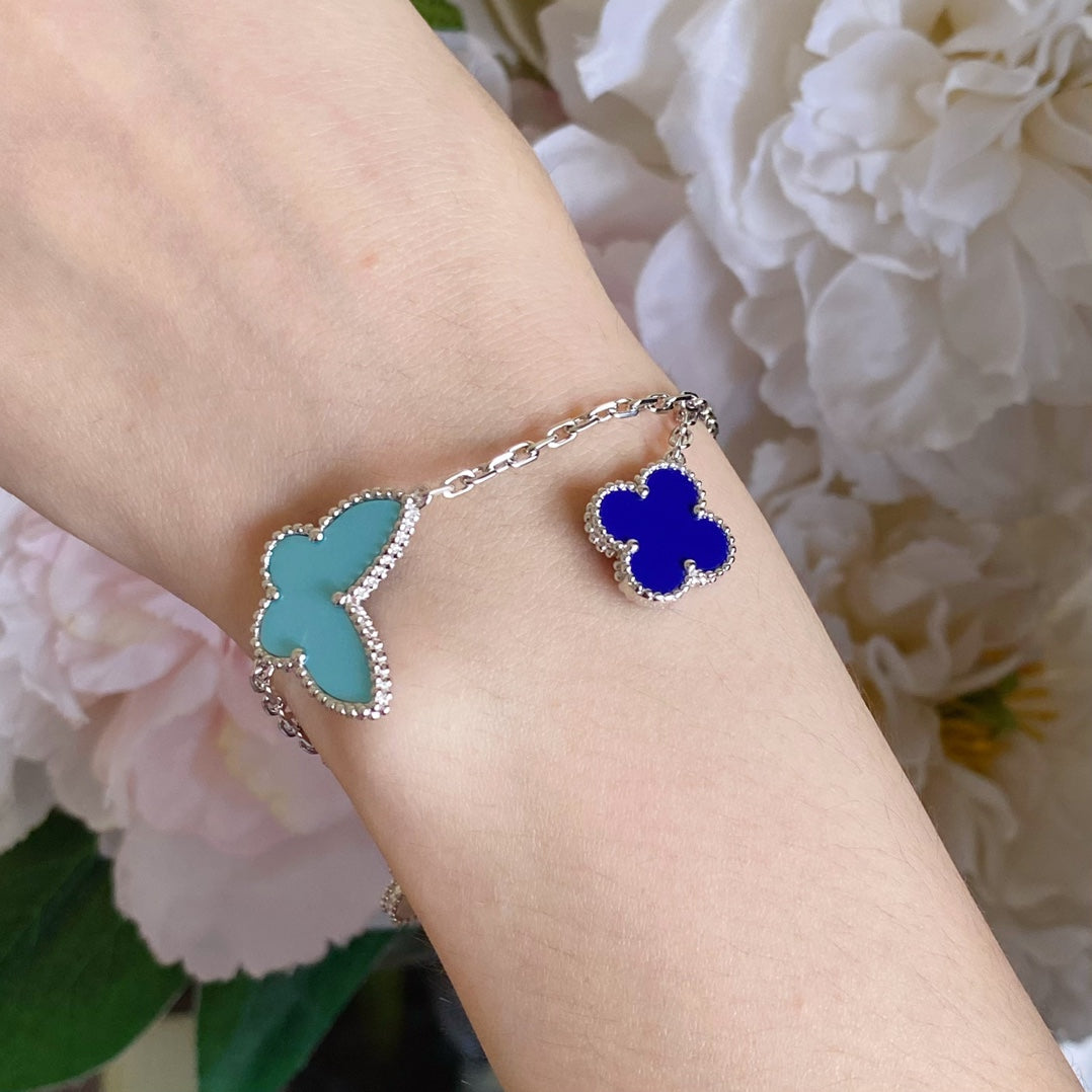 ??MIRA?¡¥LUCKY SPRING SILVER BRACELET 4 MOTIF