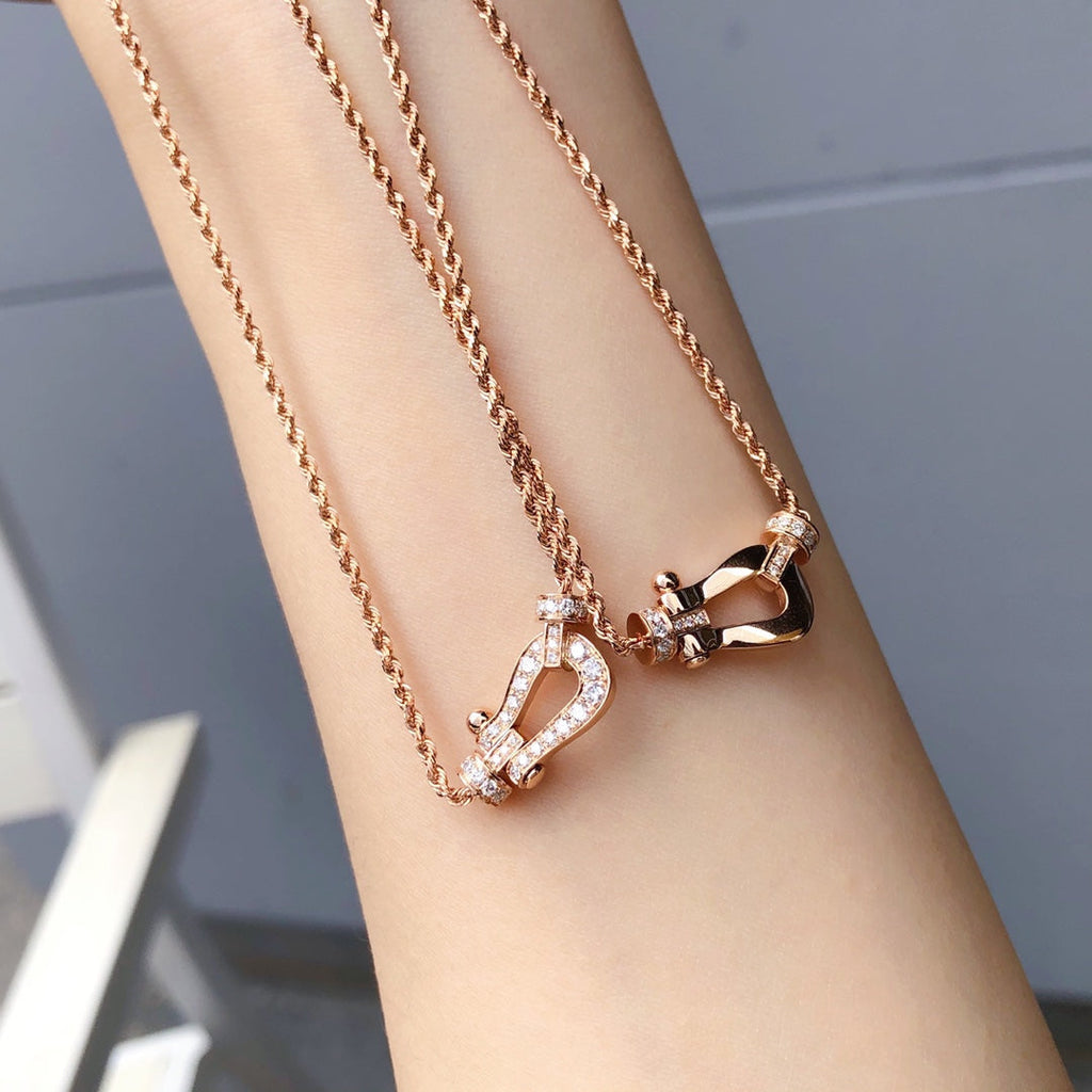 ??MIRA?¡¥FORCE 10 PINK GOLD DIAMOND NECKLACE
