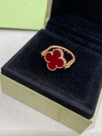 ??MIRA?¡¥CLOVER RIVERSIBLE ROSE GOLD RING