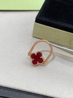 ??MIRA?¡¥CLOVER RIVERSIBLE ROSE GOLD RING