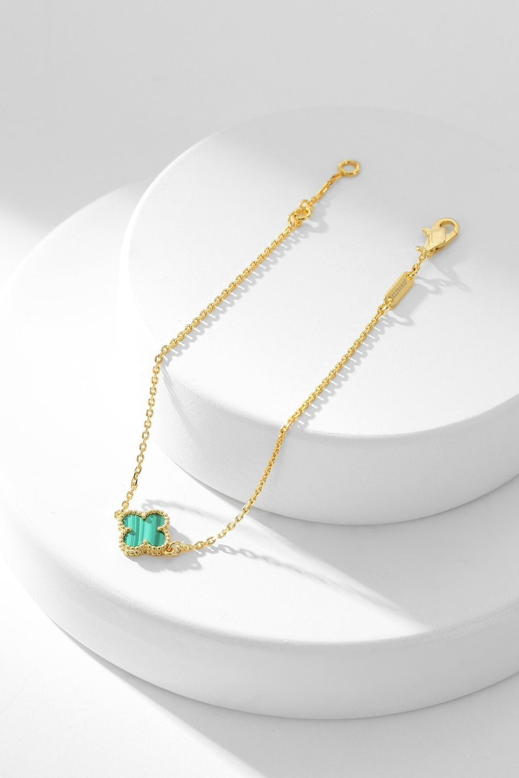 ??MIRA?¡¥CLOVER BRACELET MALACHITE 1 MOTIF