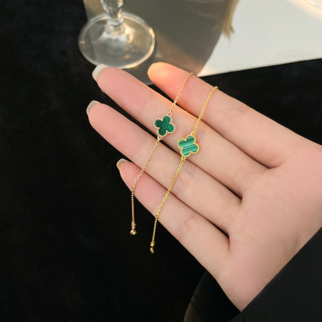 ??MIRA?¡¥CLOVER BRACELET MALACHITE 1 MOTIF