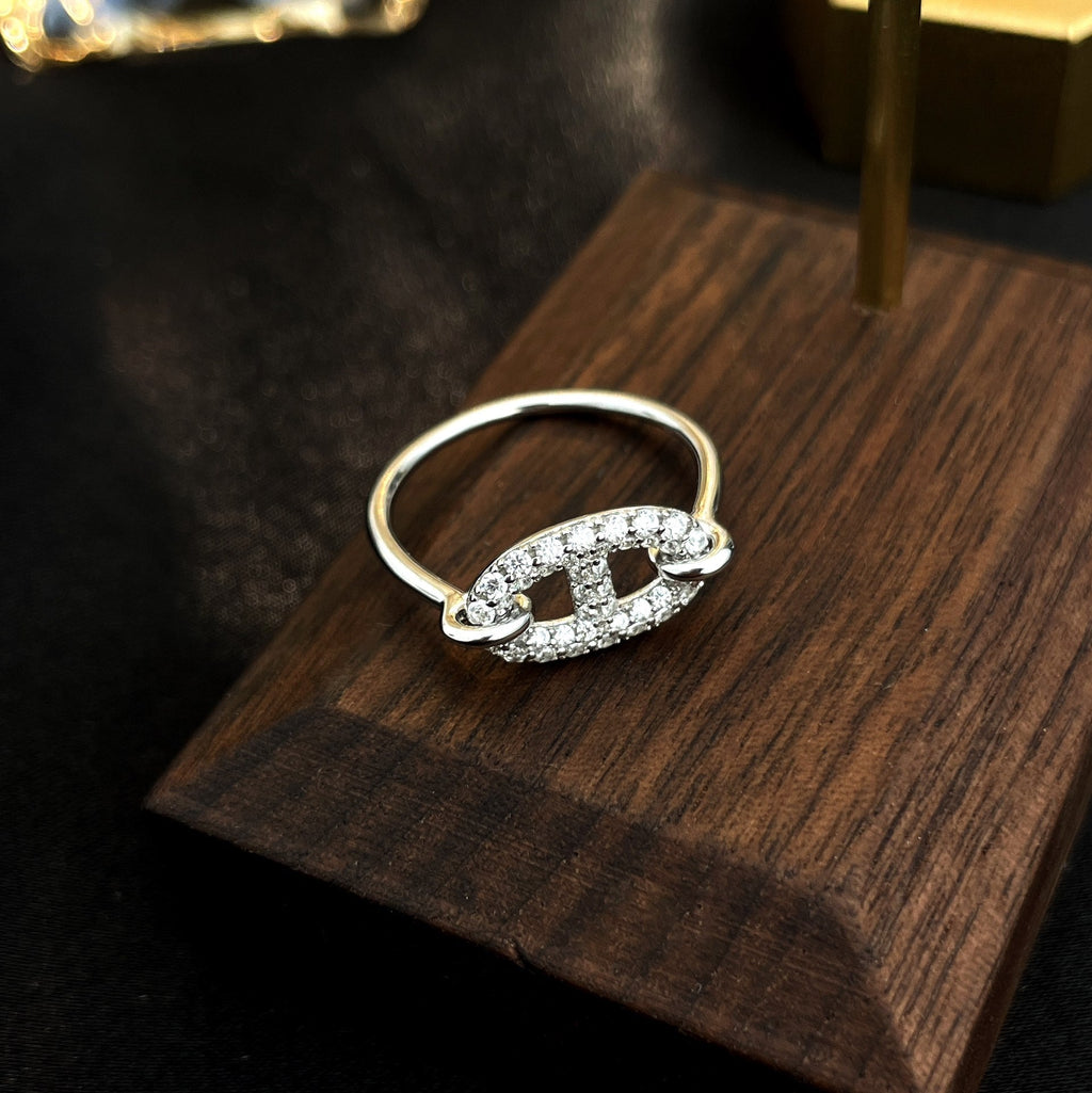 ??MIRA?¡¥RONDE SMALL SILVER DIAMOND RING