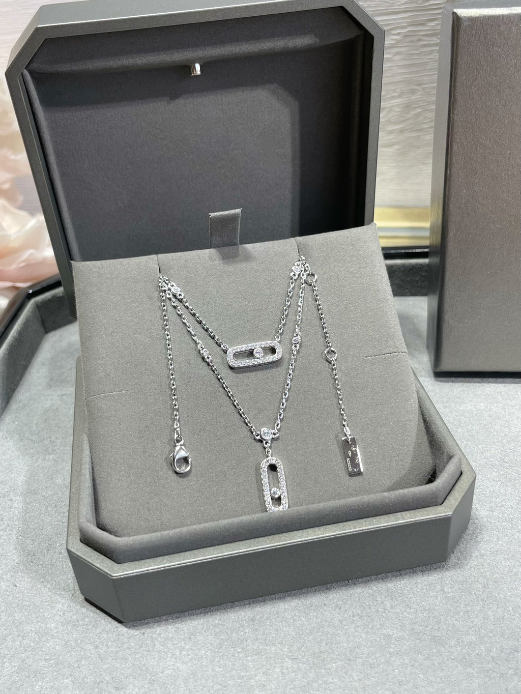 [MIRA] MOVE 2 ROW DIAMOND NECKLACE