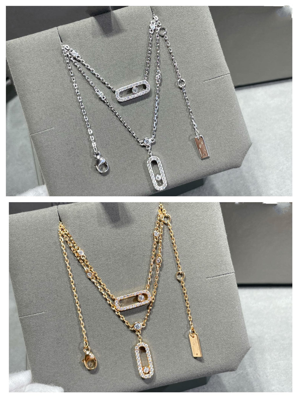 [MIRA] MOVE 2 ROW DIAMOND NECKLACE