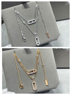 [MIRA] MOVE 2 ROW DIAMOND NECKLACE