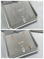 [MIRA] MOVE 2 ROW DIAMOND NECKLACE