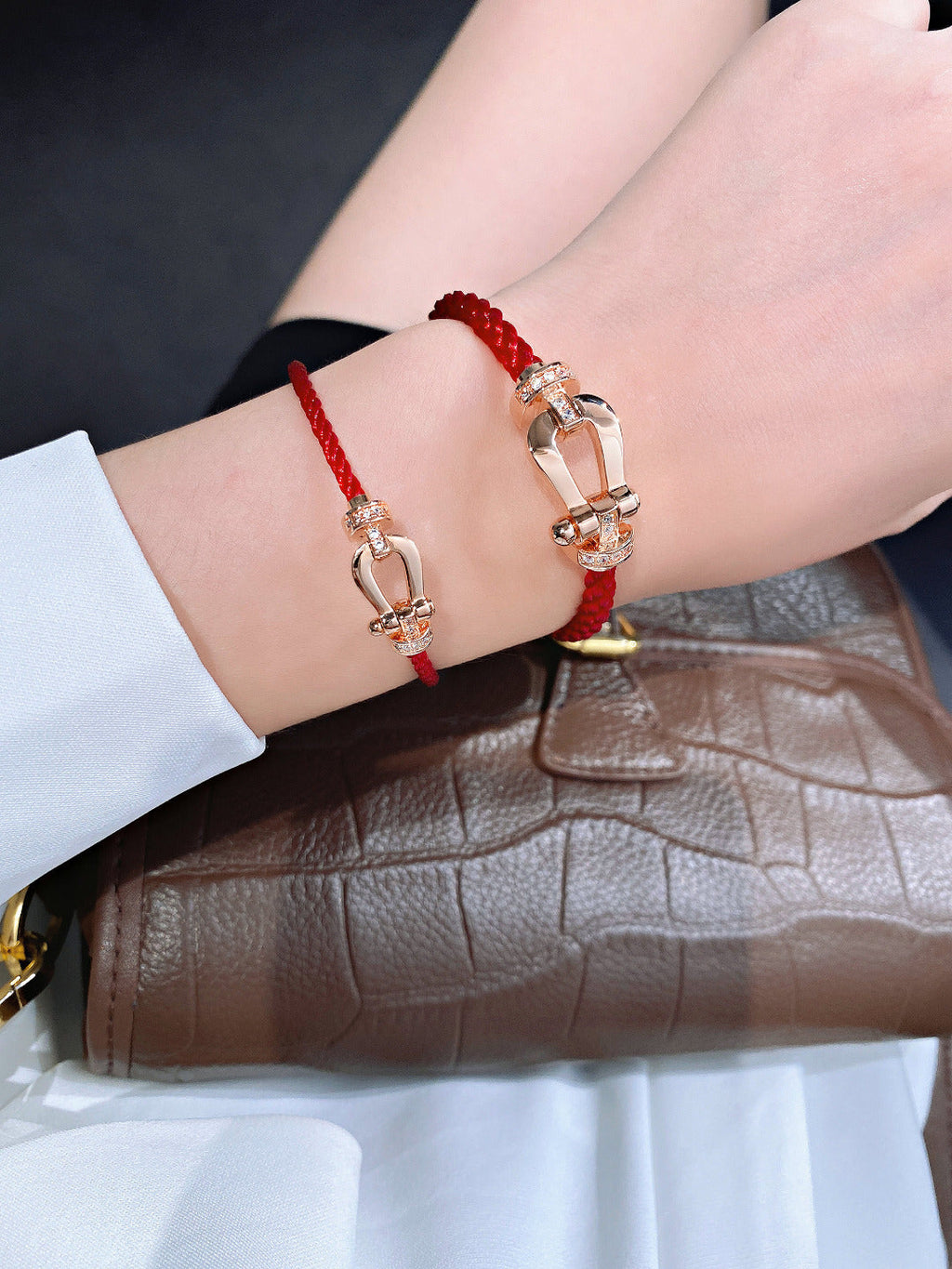 ??MIRA?¡¥FORCE 10 HALF DIAMOND PINK GOLD RED CORDERI LARGE AND MEDIUM MODEL
