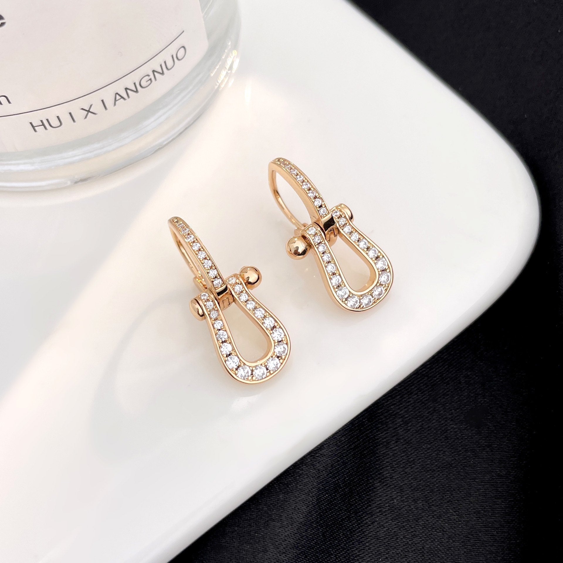 ??MIRA?¡¥FORCE 10 FULL DIAMOND DROP EARRINGS MEDIUM MODEL