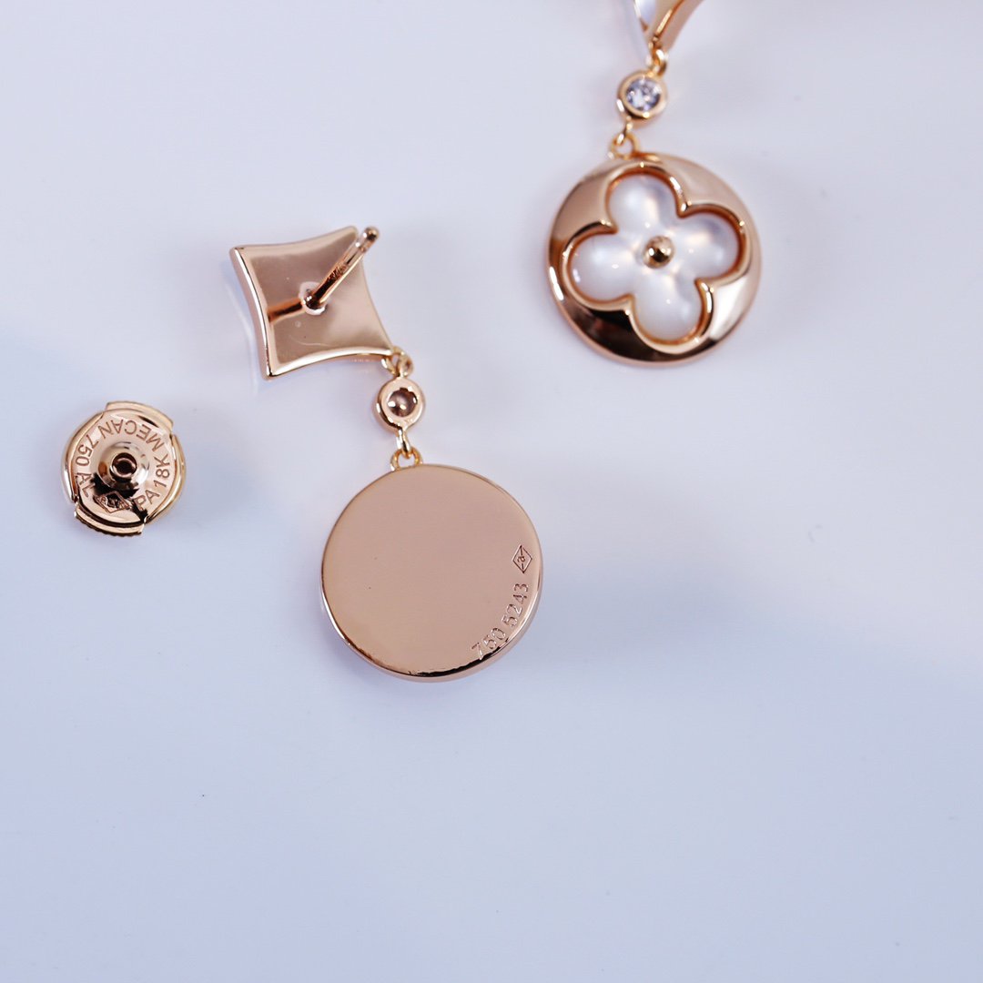 ??MIRA?¡¥STAR AND SUN PINK GOLD MOP DROP EARRINGS
