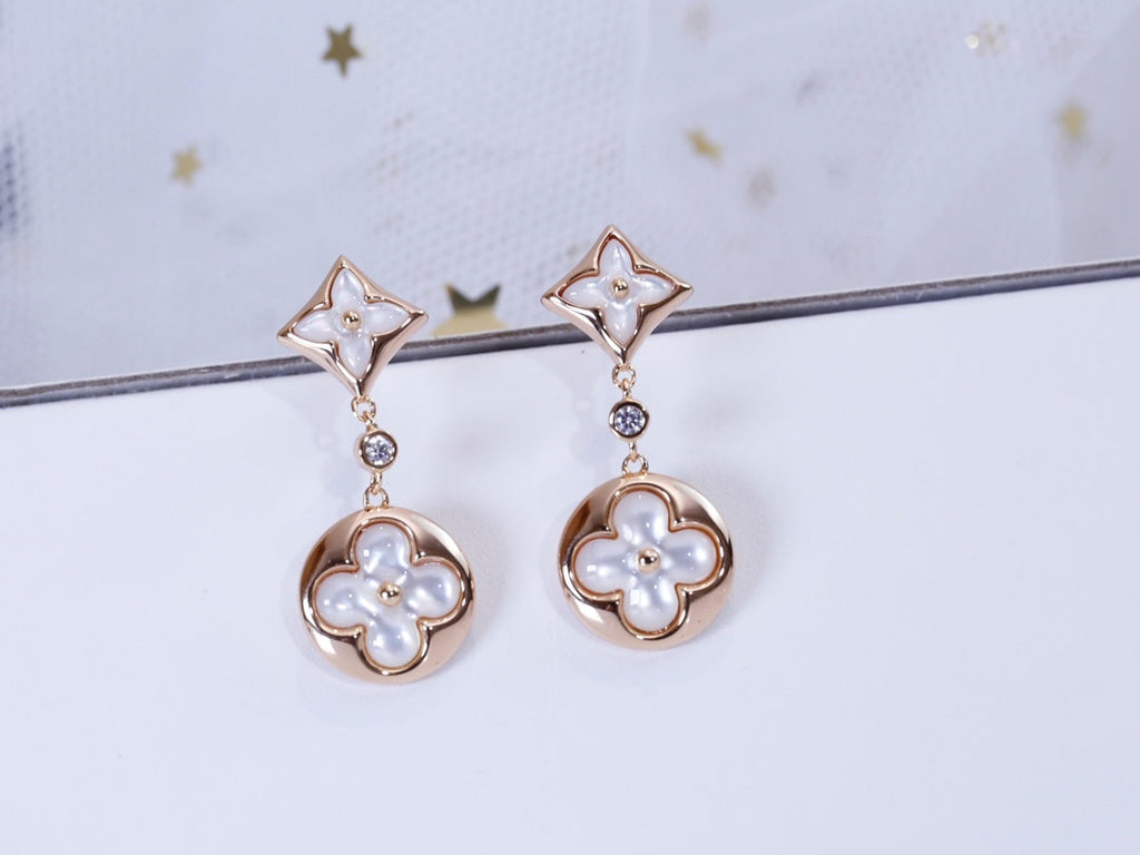 ??MIRA?¡¥STAR AND SUN PINK GOLD MOP DROP EARRINGS