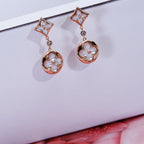 ??MIRA?¡¥STAR AND SUN PINK GOLD MOP DROP EARRINGS