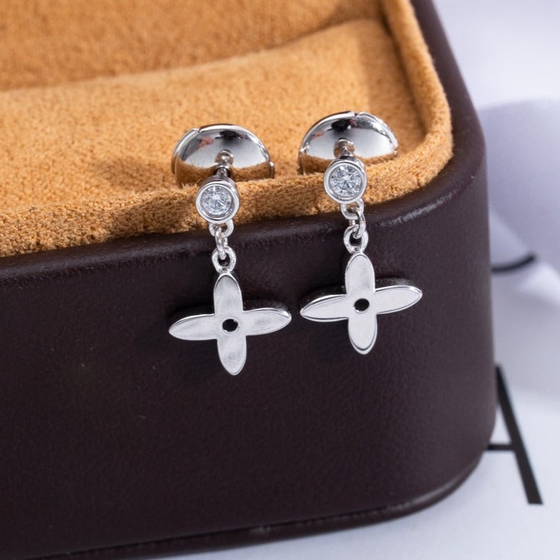 ??MIRA?¡¥VIDYLLE SILVER DIAMOND MINI DROP EARRINGS