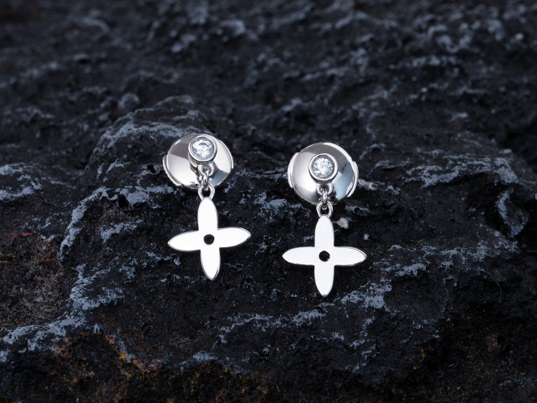 ??MIRA?¡¥VIDYLLE SILVER DIAMOND MINI DROP EARRINGS