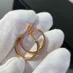 ??MIRA?¡¥LOVE DIAMOND PINK GOLD HOOP EARRINGS