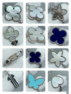 ??MIRA?¡¥LUCKY CLOVER SILVER 11 MOTIF NECKLACE