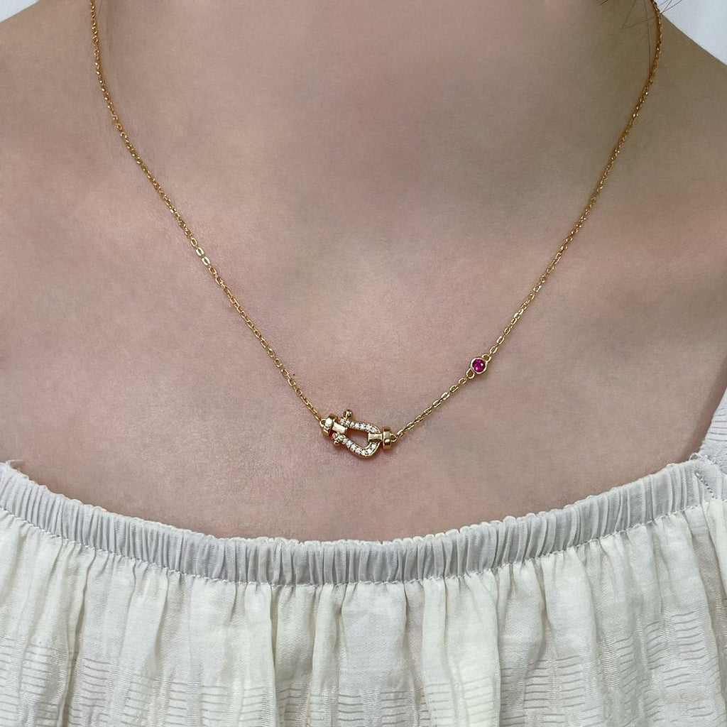 ??MIRA?¡¥FORCE 10 DIAMOND PINK GOLD NECKLACE