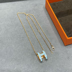 ??MIRA?¡¥POP H SKY BLUE NECKLACE