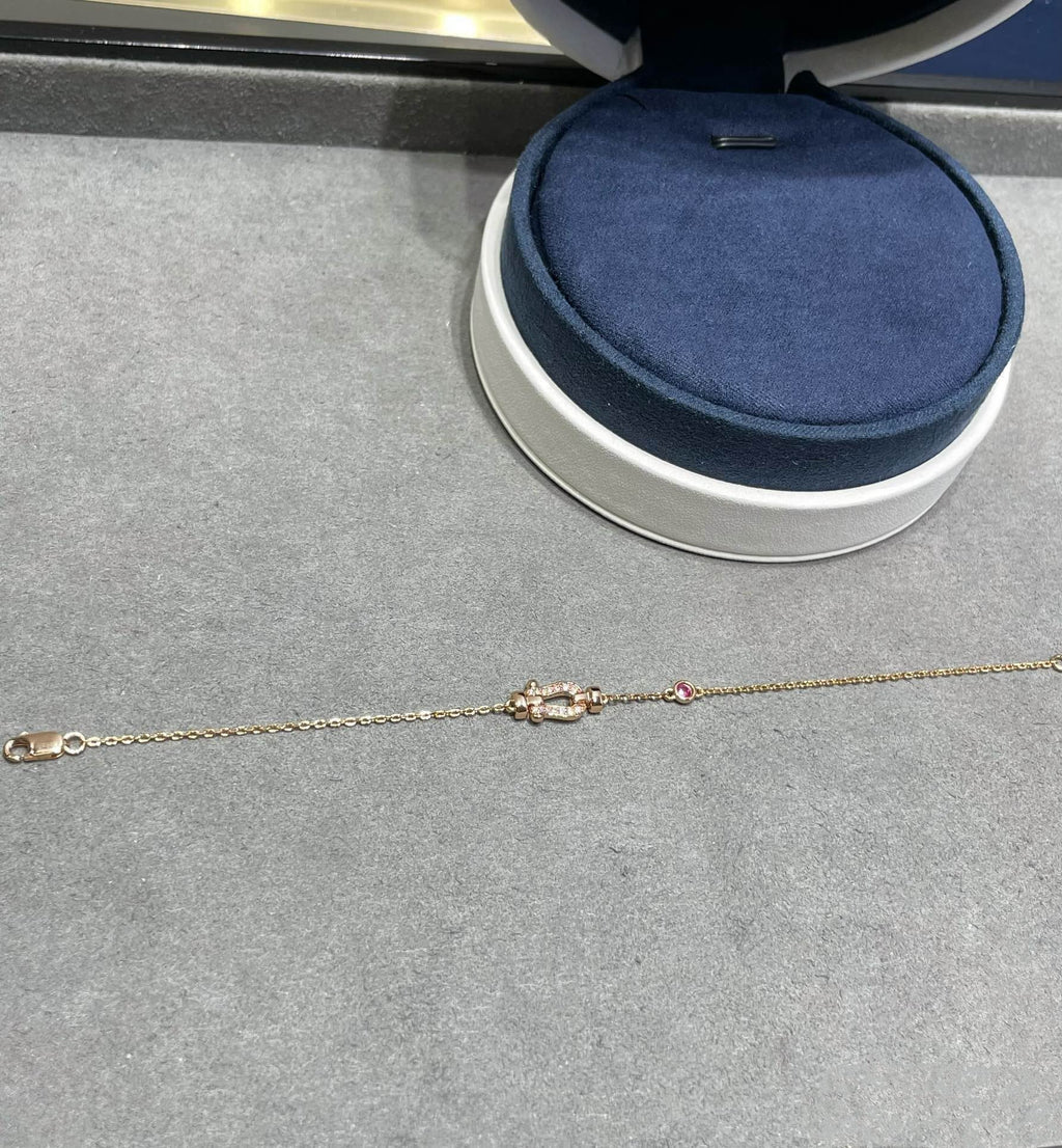 ??MIRA?¡¥FORCE 10 DIAMOND CHAIN LINK PINK GOLD BRACELET