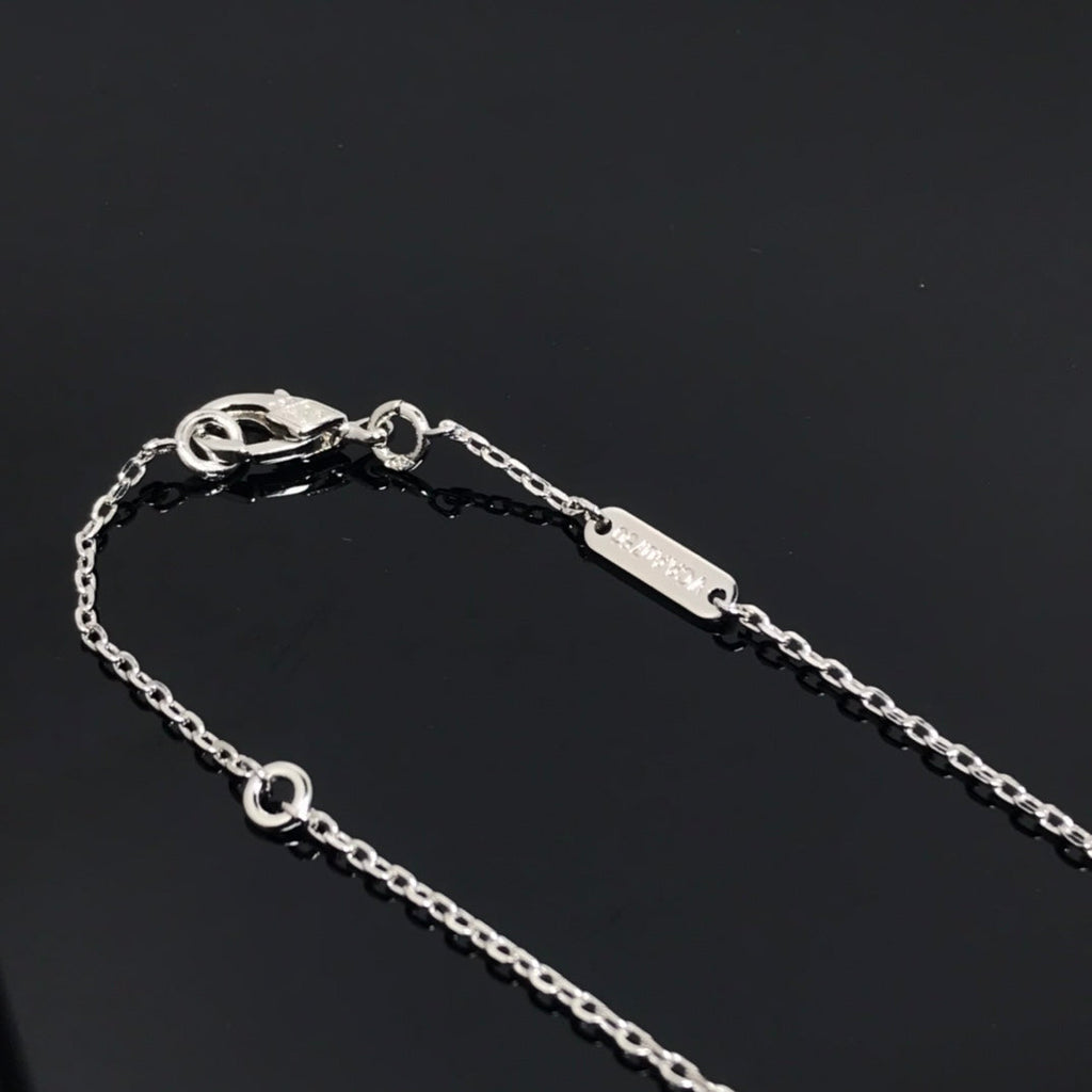 ??MIRA?¡¥CLOVER PIETERSITE SILVER LONG NECKLACE
