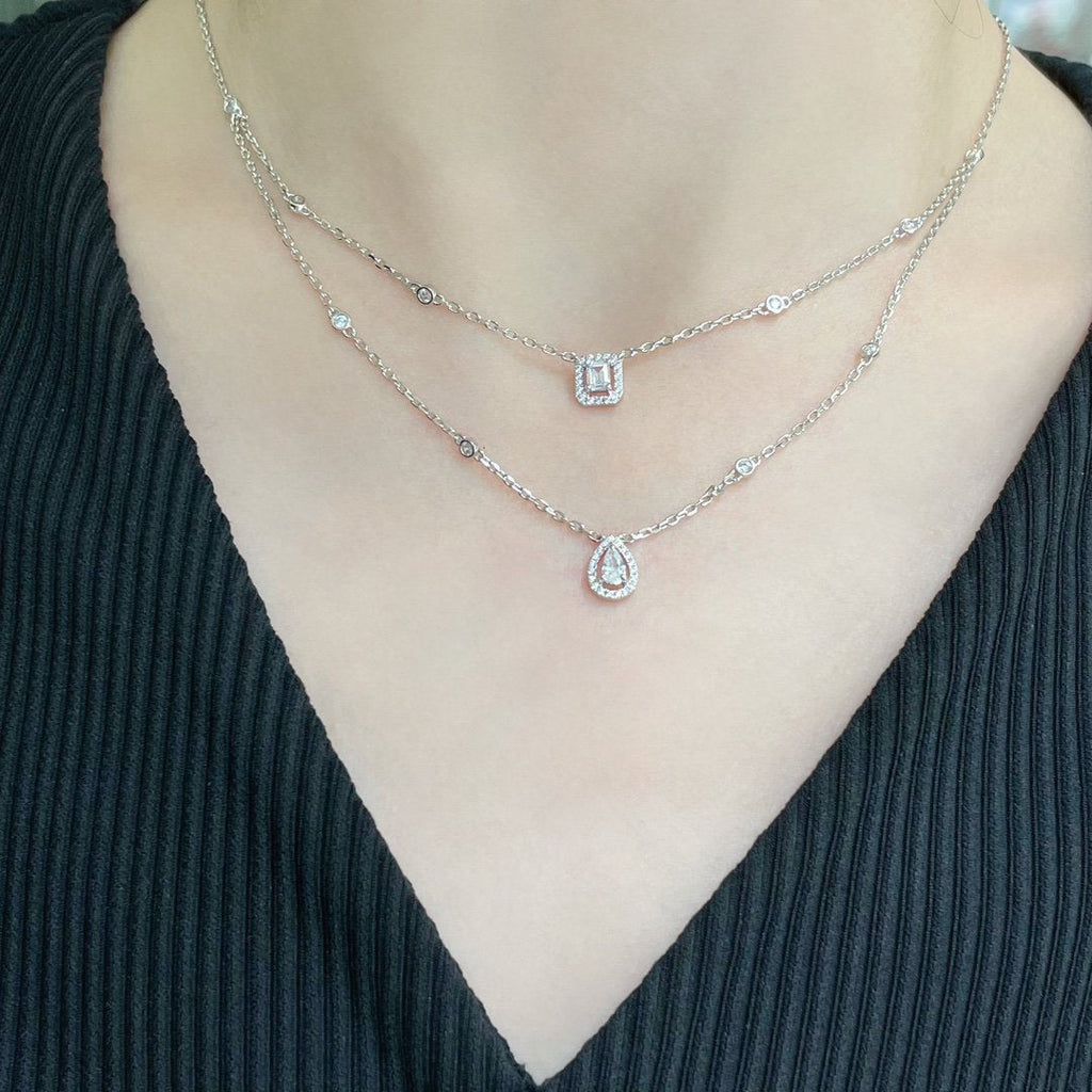 [MIRA] MY TWIN 2 ROW DIAMOND NECKLACE