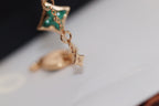 ??MIRA?¡¥STAR AND SUN 4 MOTIF PINK GOLD MALACHITE BRACELET