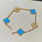 [MIRA]New CLOVER 5 MOTIF BLUE AGATE BRACELET COLLECTION