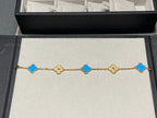 [MIRA]New CLOVER 5 MOTIF BLUE AGATE BRACELET COLLECTION