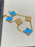 [MIRA]New CLOVER 5 MOTIF BLUE AGATE BRACELET COLLECTION