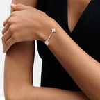??MIRA?¡¥STAR AND SUN 4 MOTIF WHITE MOP PINK GOLD BRACELET