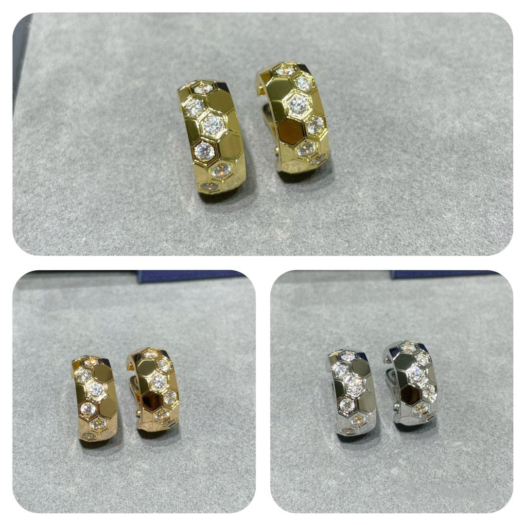 ??MIRA?¡¥BEE LOVE DIAMOND HOOP EARRINGS