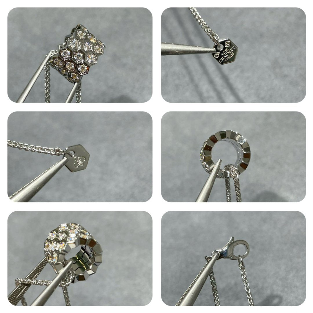 ??MIRA?¡¥BEE LOVE DIAMOND PAVED 3 ROW NECKLACE
