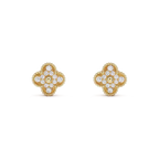 ??MIRA?¡¥CLOVER MEDIUM 1 MOTIFS FUll DIAMOND EARRINGS