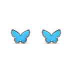 ??MIRA?¡¥BUTTERFLY TURQUOISE EARRINGS SILVER