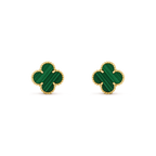??MIRA?¡¥CLOVER MEDIUM 1 MOTIFS MALACHITE  EARRINGS