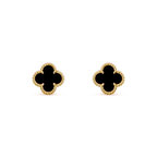 ??MIRA?¡¥CLOVER MINI 9.5MM BLACK MOP EARRINGS