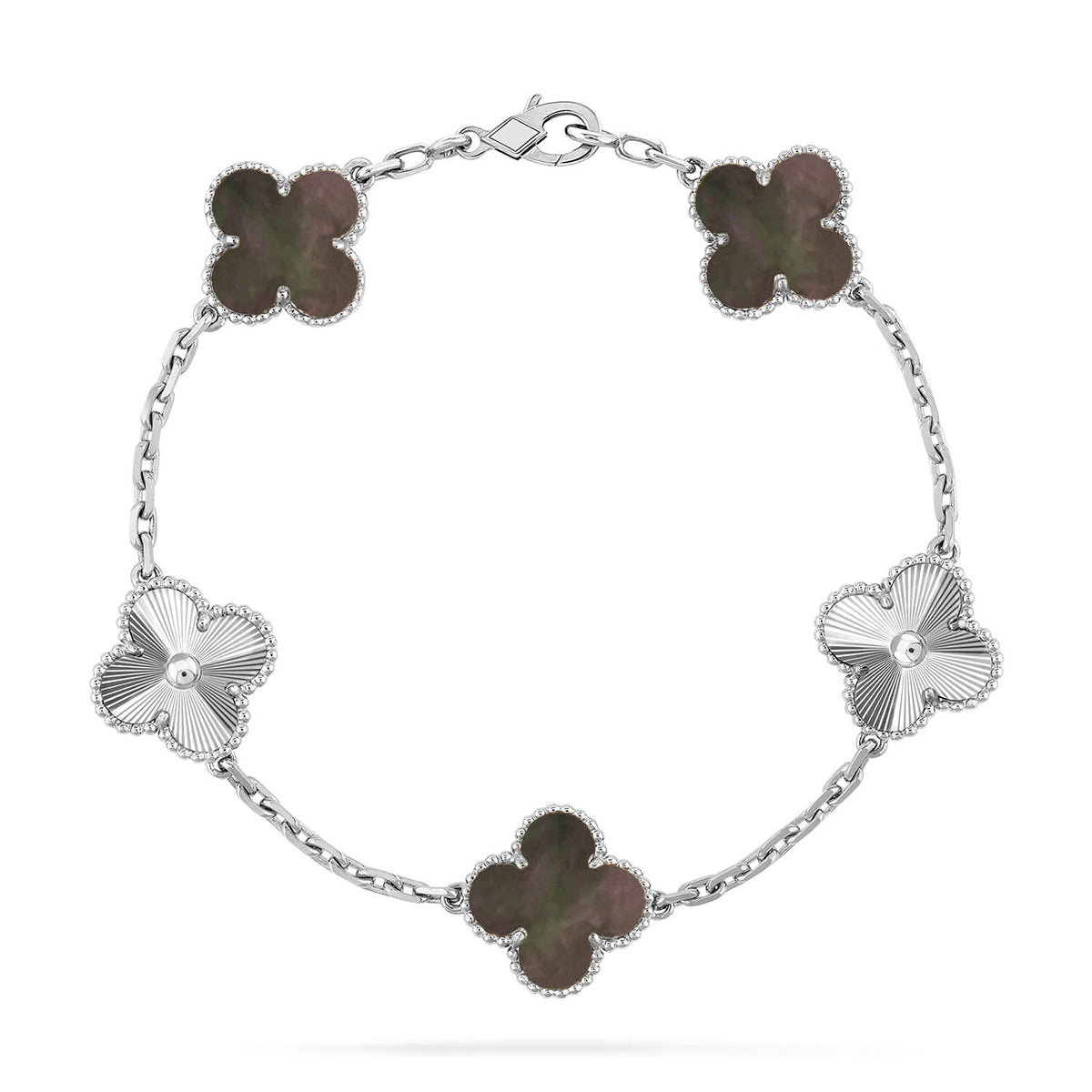 [MIRA]New CLOVER 5 MOTIF GRAY MOP BRACELET COLLECTION