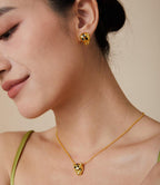 [MIRA] CHRRTAH-PRINT STUD EARRINGS, THREE COLORS