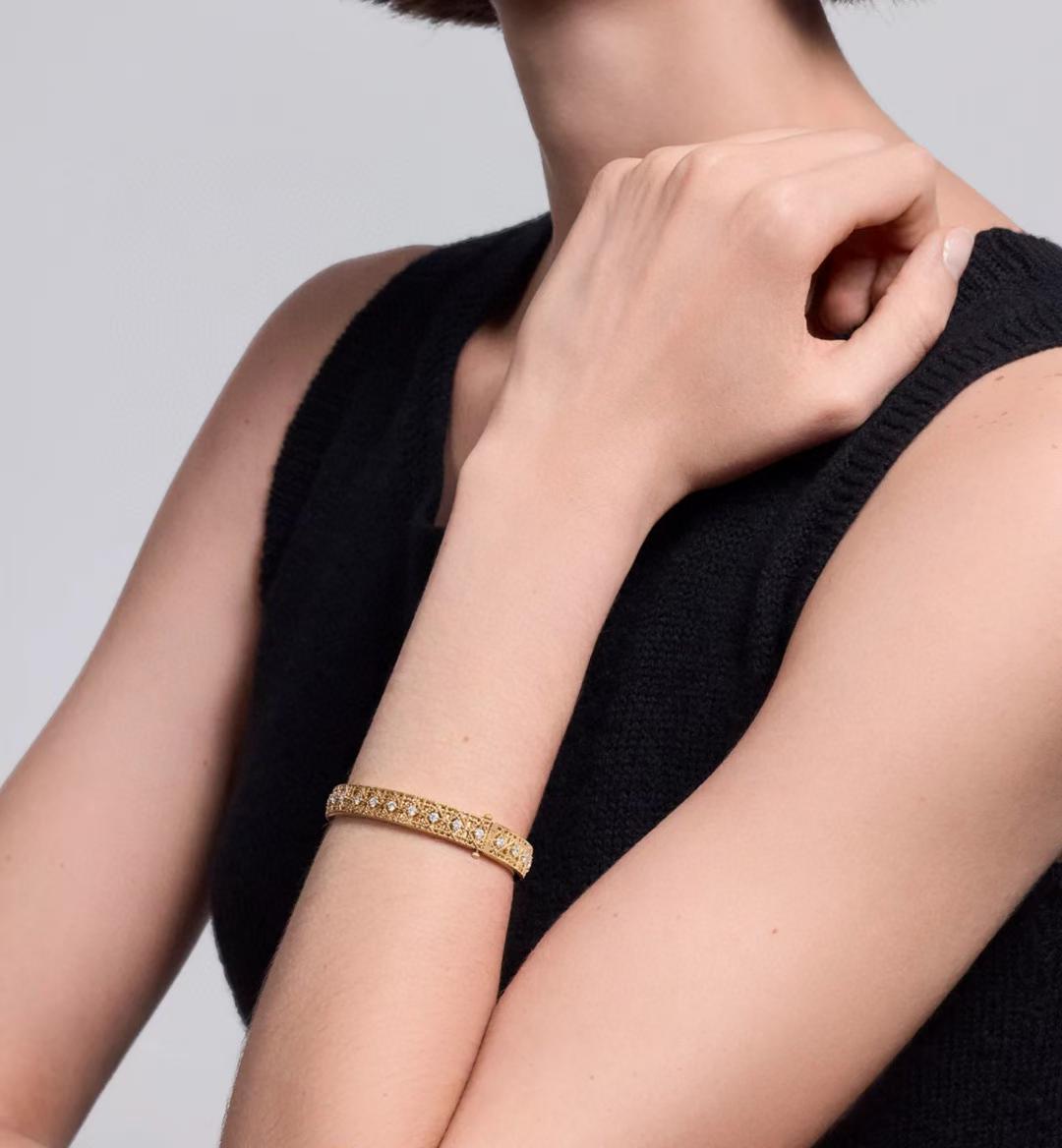 [MIRA] 2026 WOVEN-PATTERN BRACELET SET WITH FULL DIAMOND INLAY THREE-COLORS