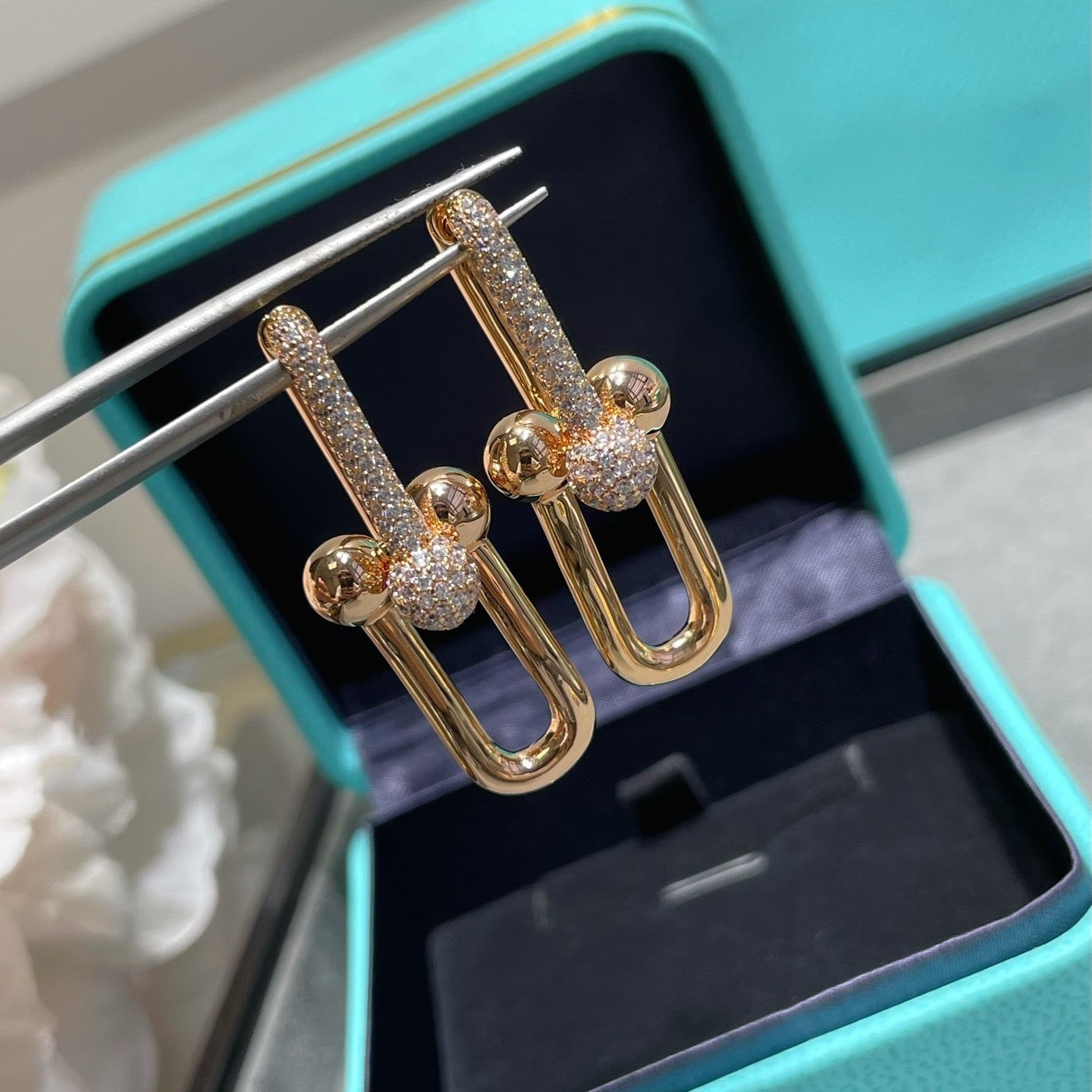 [MIRA] TF U-shaped diamond earrings