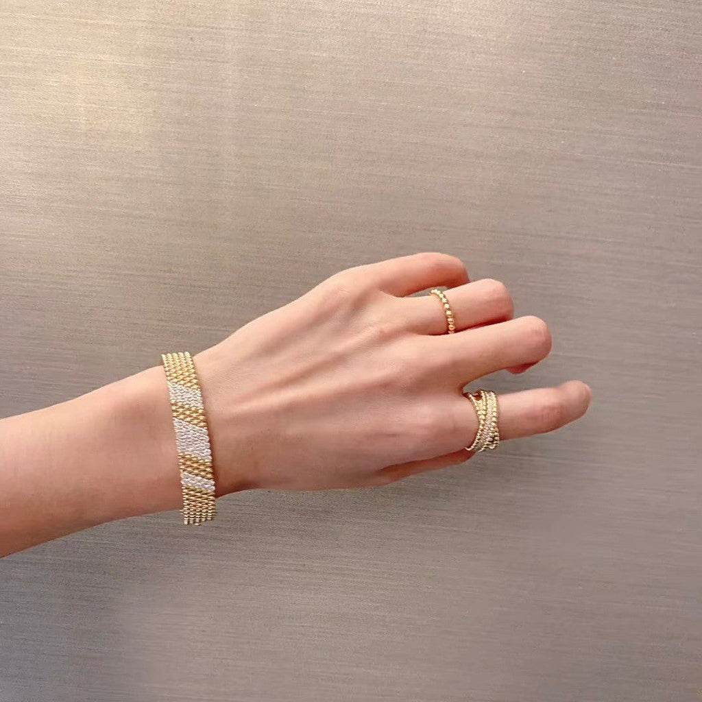[MIRA]  PERLEE DIAMOND BRACELET ,5-ROW DIAMOND-SET DESIGN